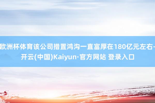 欧洲杯体育该公司措置鸿沟一直富厚在180亿元左右-开云(中国)Kaiyun·官方网站 登录入口